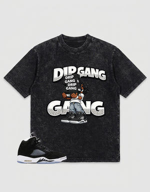 Cool Grey Oreo 5s Zadago Washed T-shirt Drip Gang Graphic