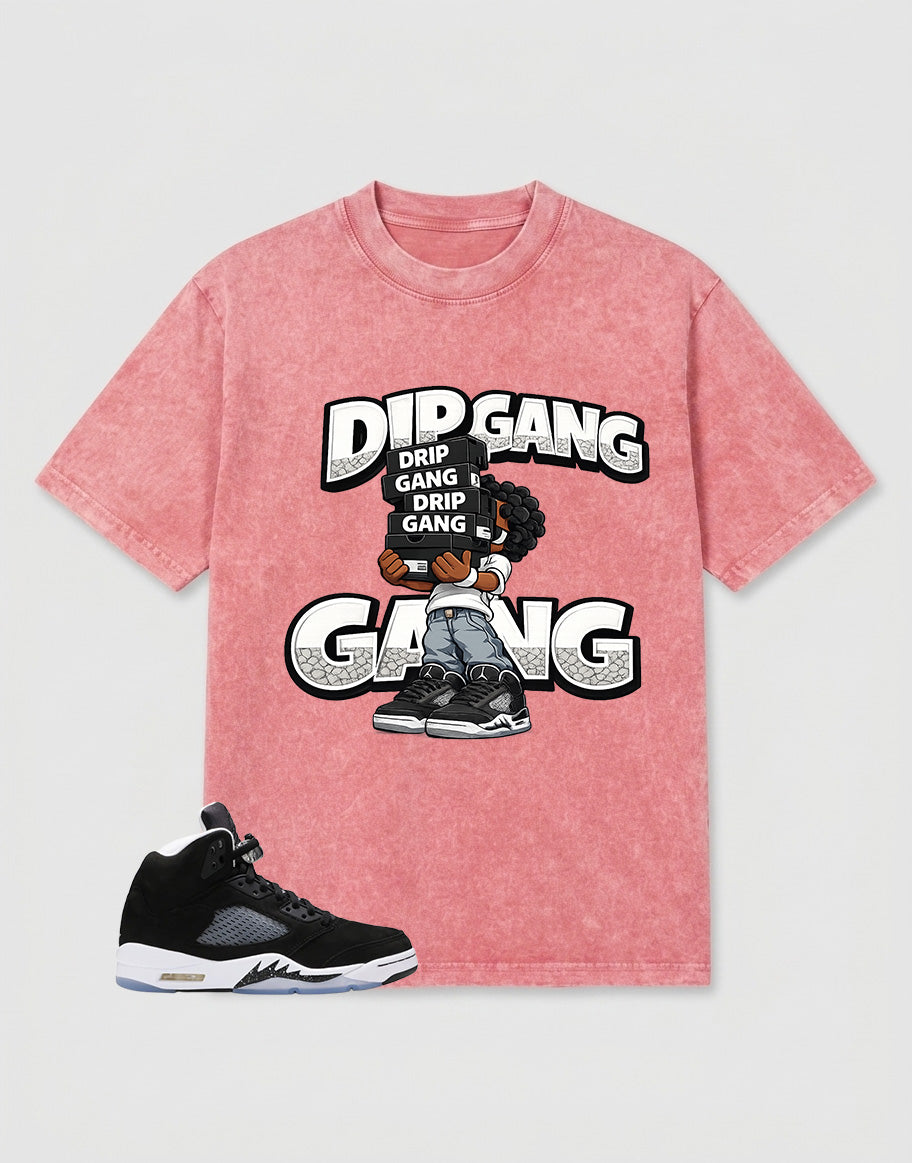 Cool Grey Oreo 5s Zadago Washed T-shirt Drip Gang Graphic