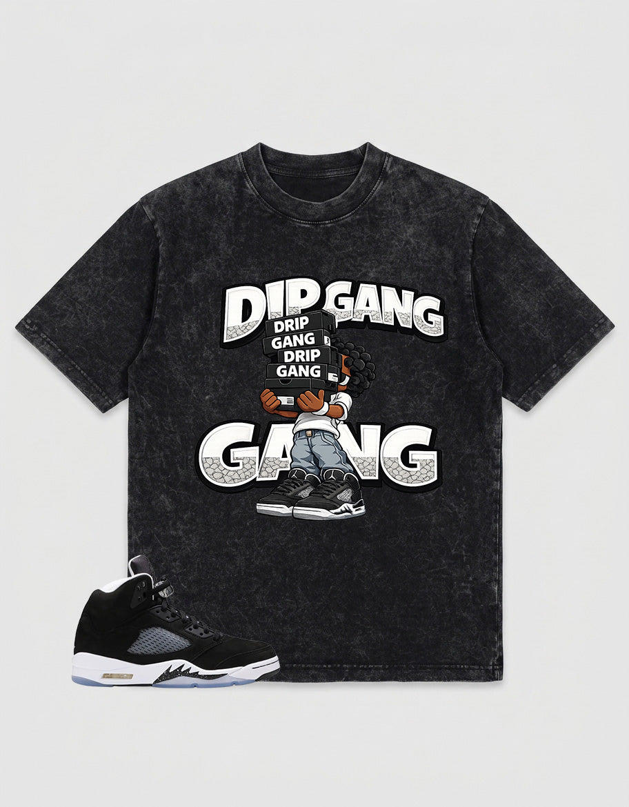 Cool Grey Oreo 5s Zadago Washed T-shirt Drip Gang Graphic