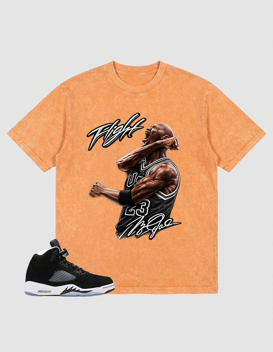 Cool Grey Oreo 5s Zadago Washed T-shirt Flight MJ Graphic