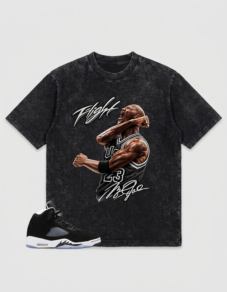 Cool Grey Oreo 5s Zadago Washed T-shirt Flight MJ Graphic