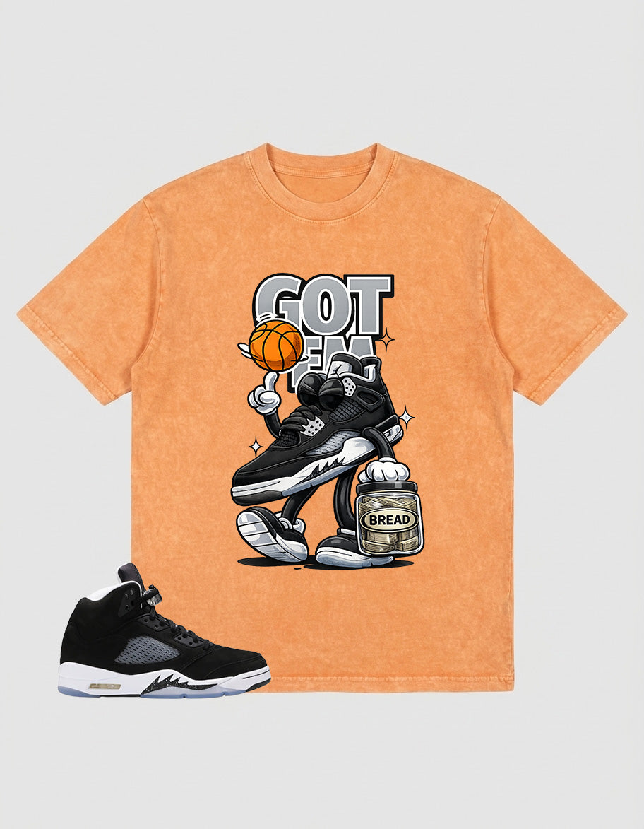 Cool Grey Oreo 5s Zadago Washed T-shirt Got Em Bread Graphic