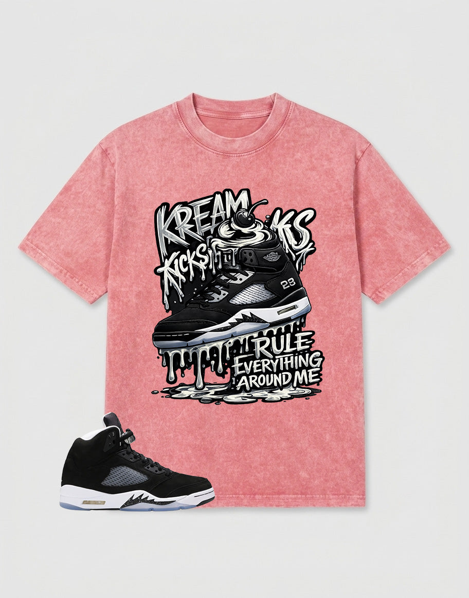 Cool Grey Oreo 5s Zadago Washed T-shirt Kream Kicks Graphic
