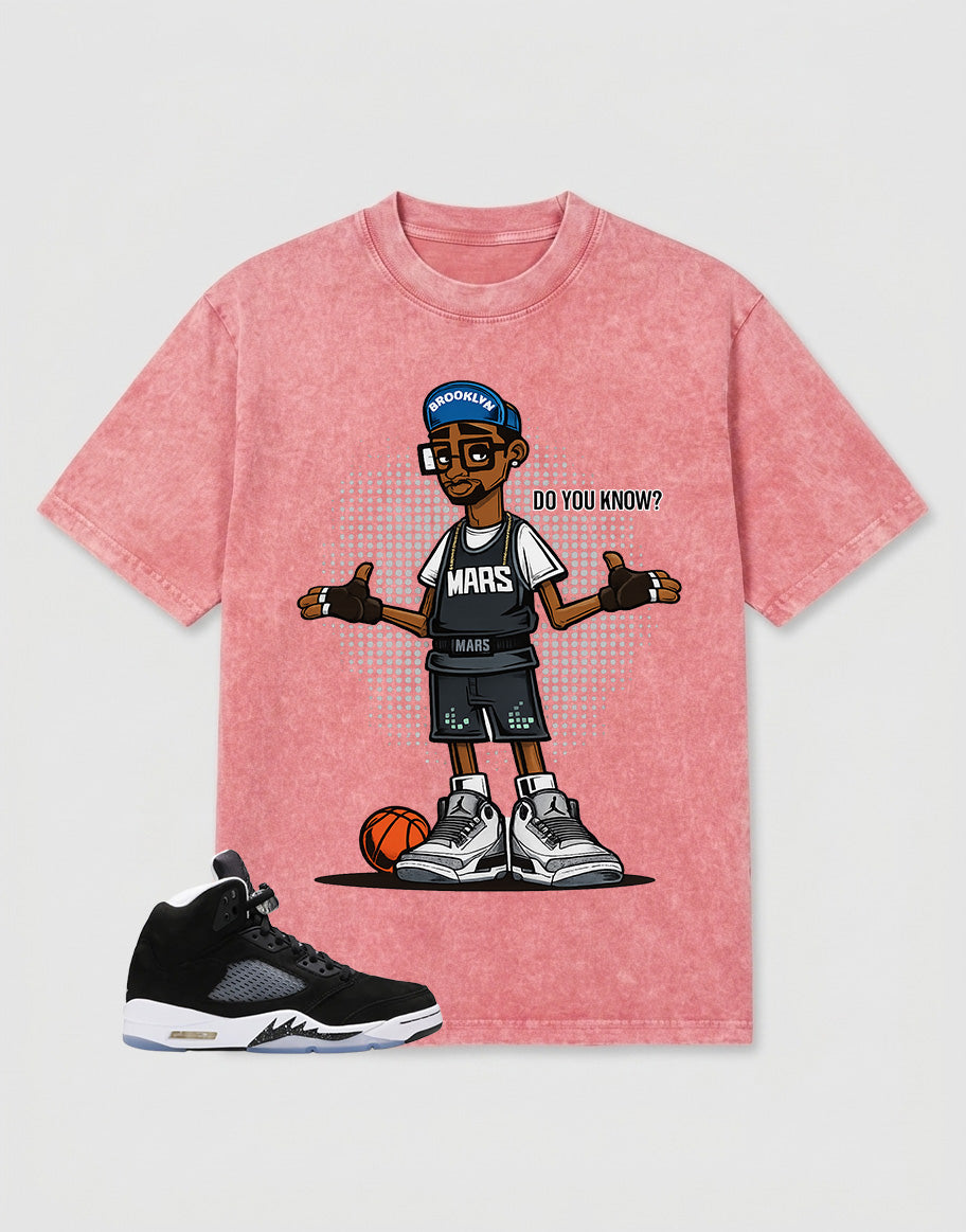 Oreo 5s Zadago Washed T-shirt Mars Do You Know Graphic