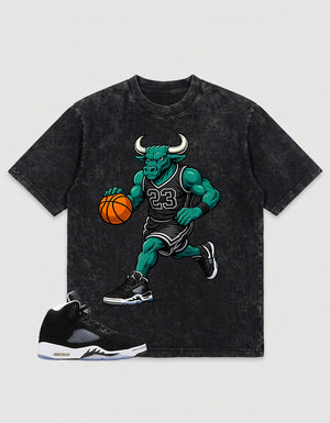 Cool Grey Oreo 5s Zadago Shirt Washed T-shirt Raging Bull Graphic