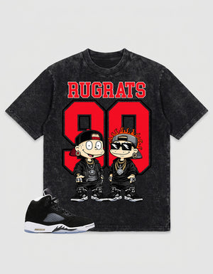 Cool Grey Oreo 5s Zadago Washed T-shirt Rugrats 90 Graphic