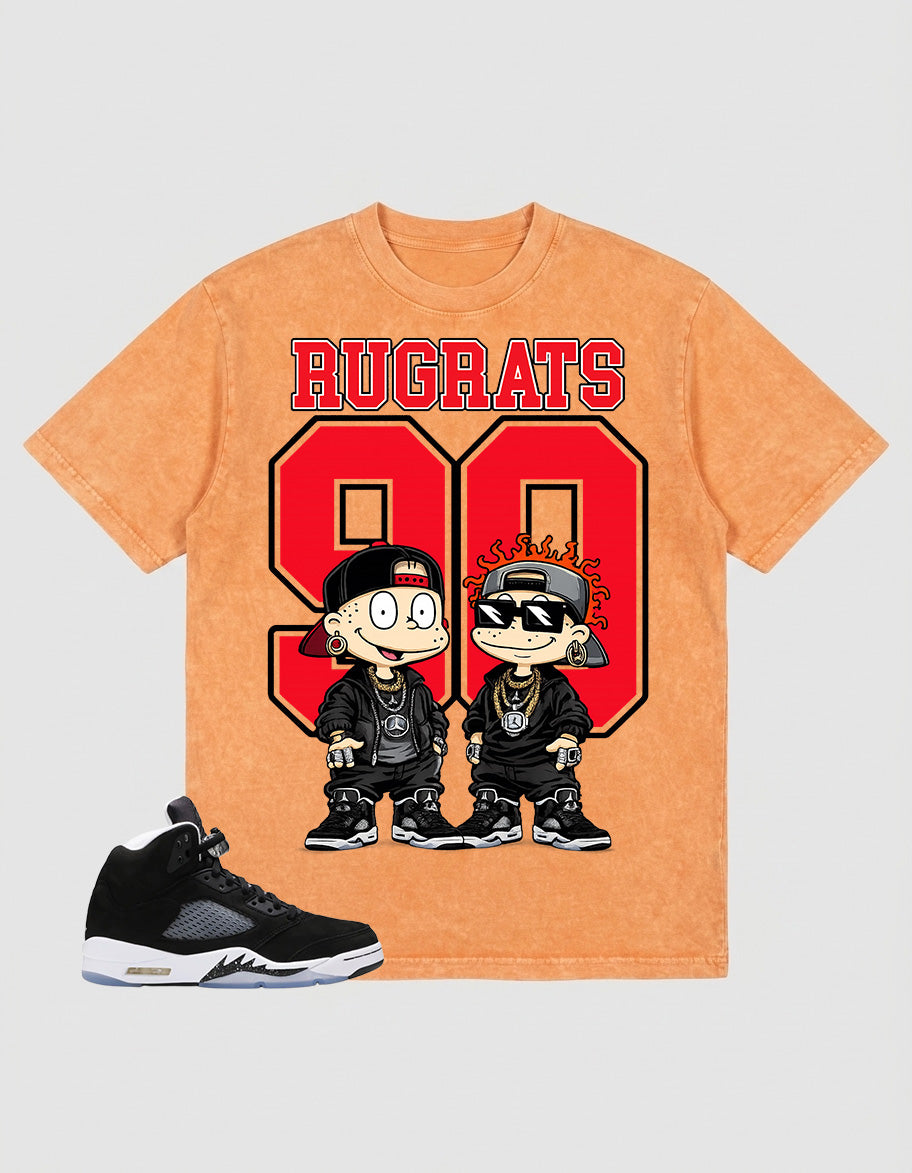 Cool Grey Oreo 5s Zadago Washed T-shirt Rugrats 90 Graphic