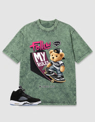 Cool Grey Oreo 5s Zadago Washed T-shirt Skate Boy Graphic