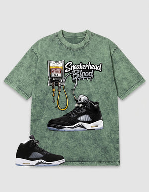Cool Grey Oreo 5s Zadago Washed T-shirt Sneakerhead Blood Graphic
