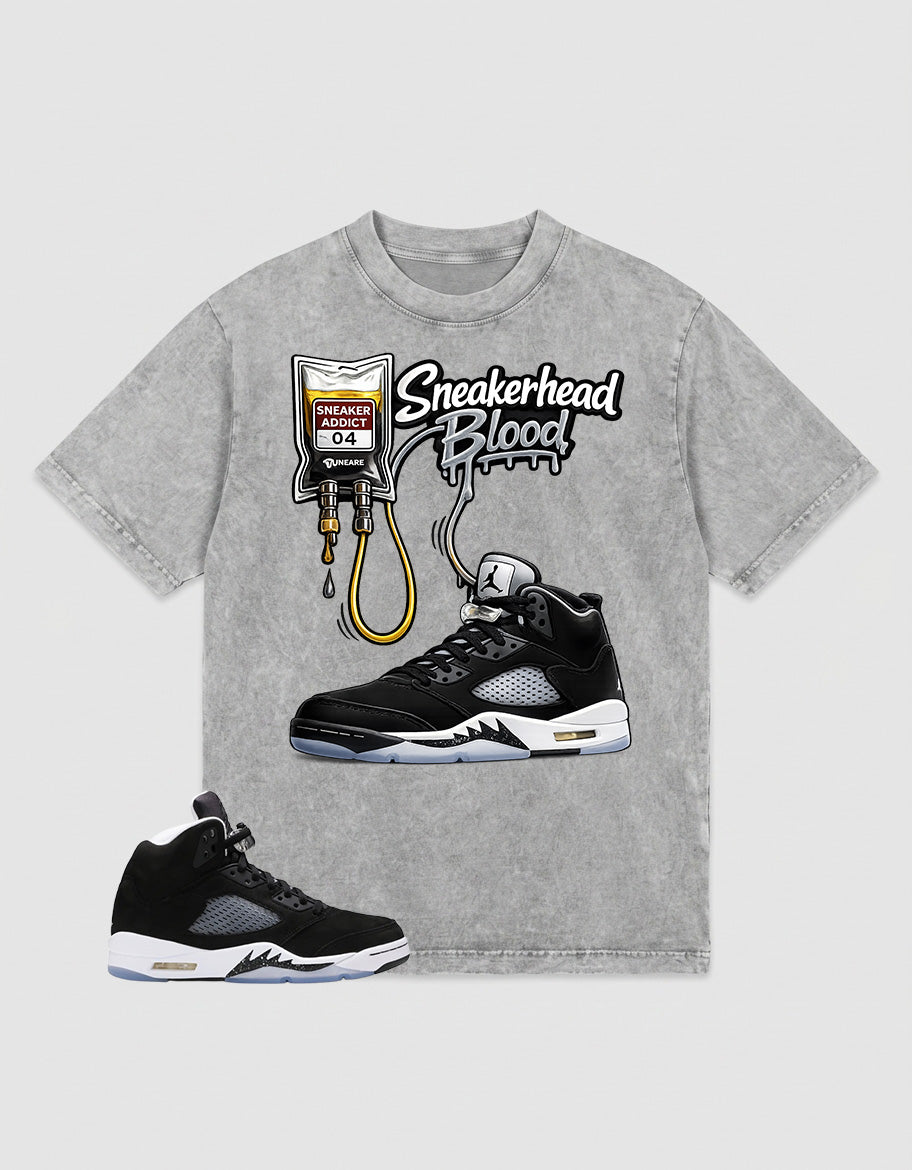 Cool Grey Oreo 5s Zadago Washed T-shirt Sneakerhead Blood Graphic