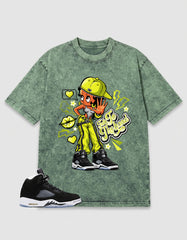 Cool Grey Oreo 5s Zadago Washed T-shirt Talk To The Hand Graphic