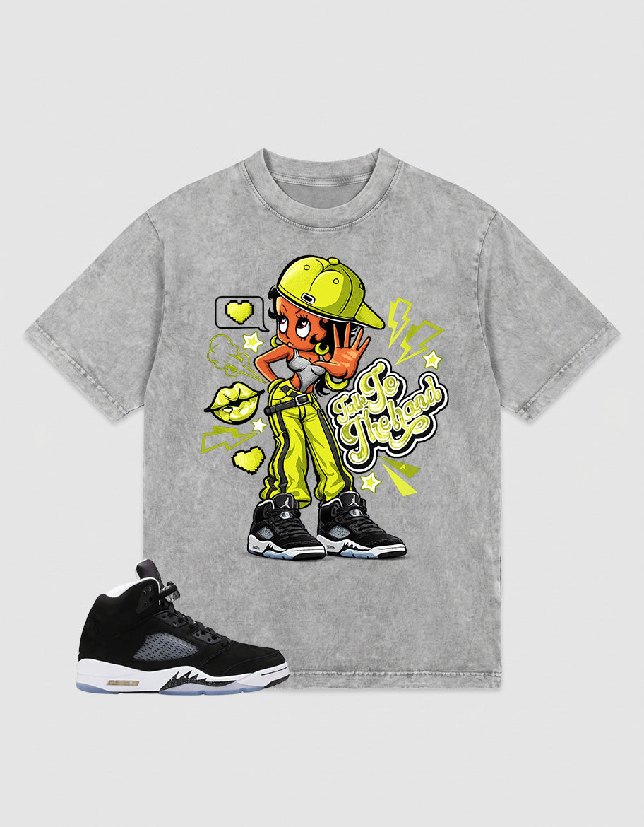Cool Grey Oreo 5s Zadago Washed T-shirt Talk To The Hand Graphic
