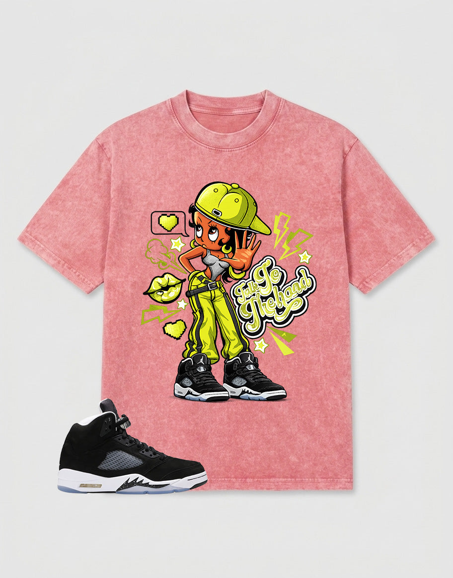 Cool Grey Oreo 5s Zadago Washed T-shirt Talk To The Hand Graphic