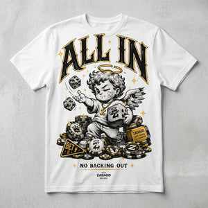 All In No Backing Out White Graphic T-shirt