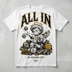 All In No Backing Out White Graphic T-shirt