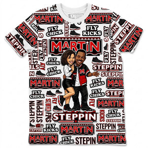 All Over Print Shirt to Match Bred 11s - Martin Steppin Shirt