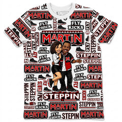 All Over Print Shirt to Match Bred 11s - Martin Steppin Shirt