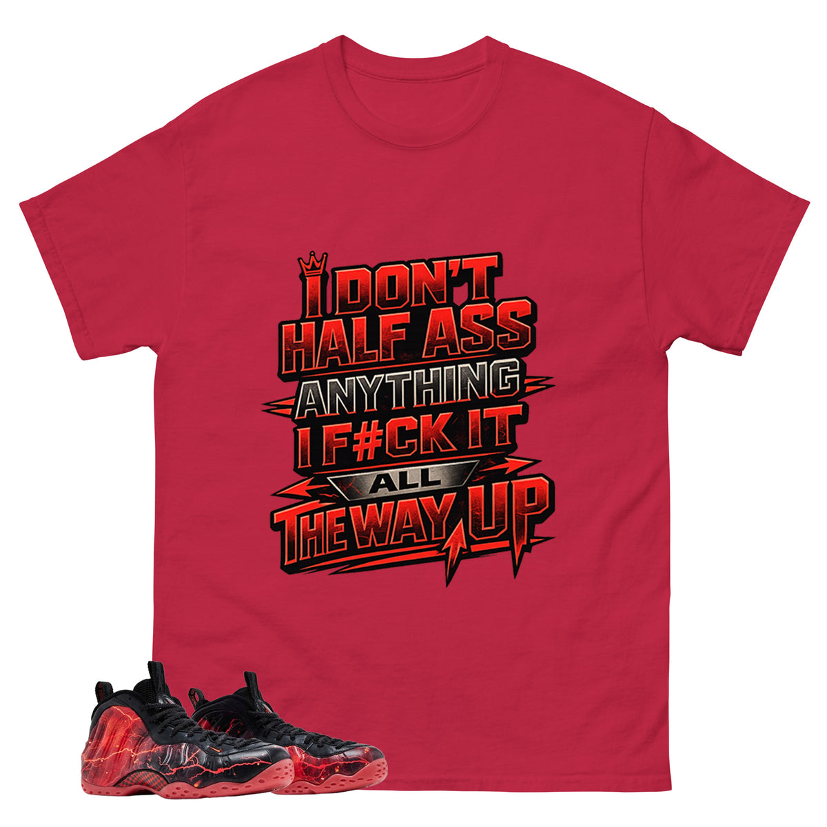 All The Way Up Graphic Tee, Shirt to Match Air Foamposite Stranger Things, Air Foamposite Unisex Blue Shirt