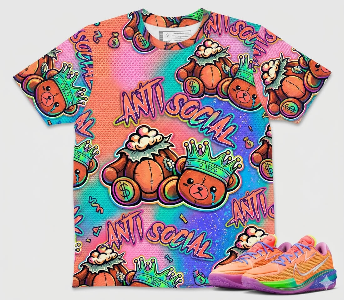 Anti Social All Over Print Shirt Match Dylan Harper x Air Zoom GT Cut Tri-State