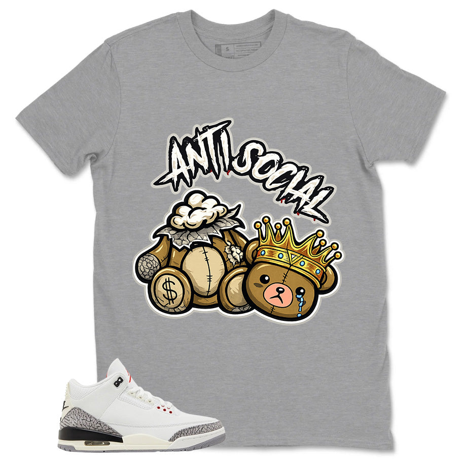 Anti Social Shirt - Match Jordan 3 White Cement Reimagined