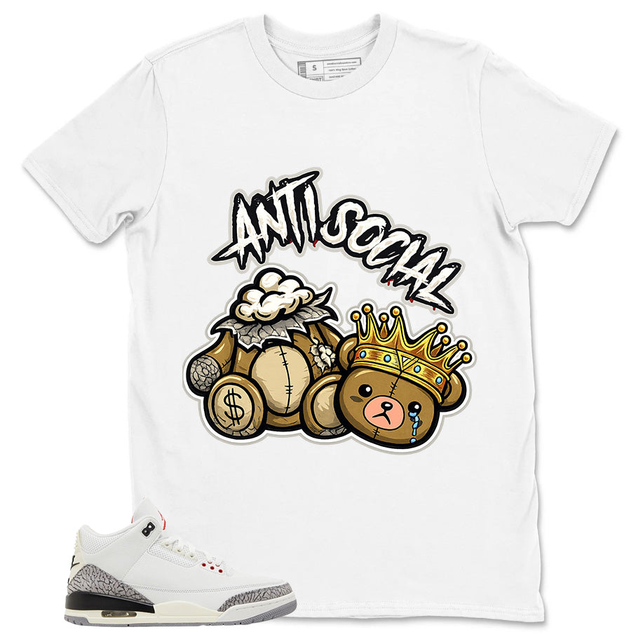 Anti Social Shirt - Match Jordan 3 White Cement Reimagined