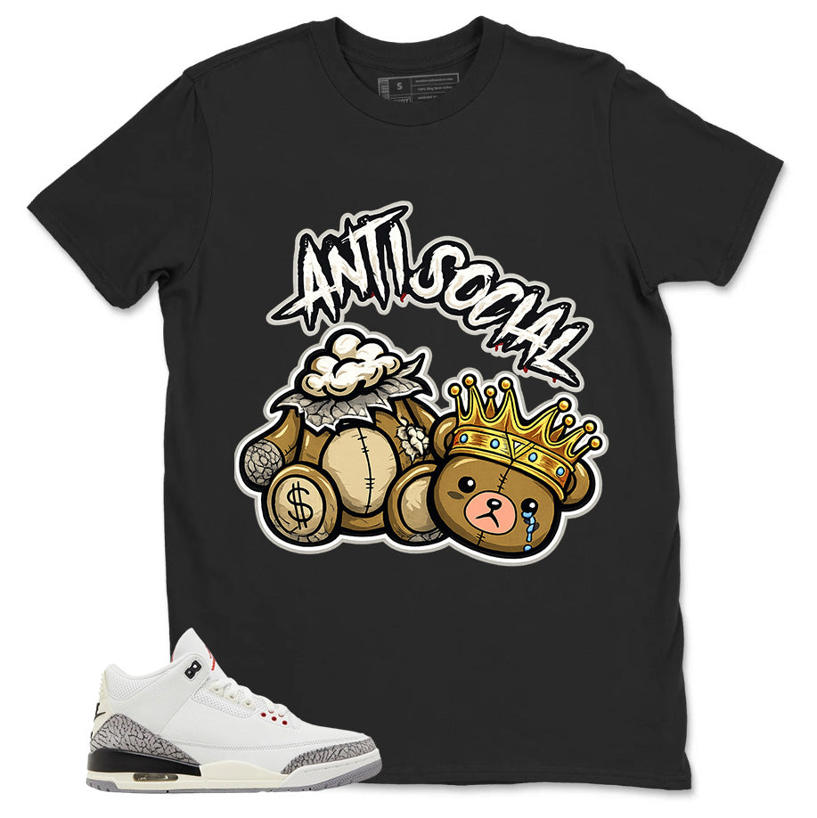 Anti Social Shirt - Match Jordan 3 White Cement Reimagined