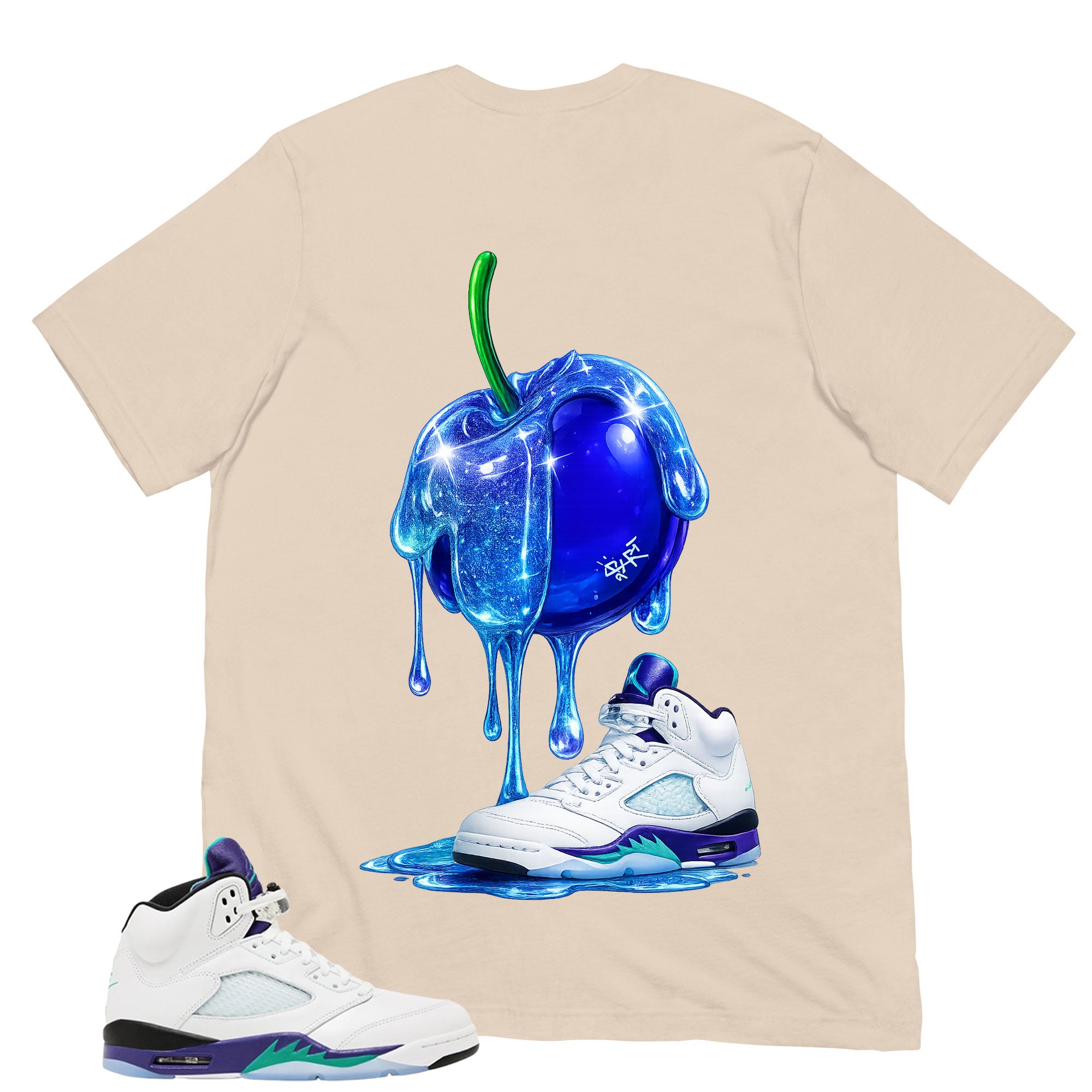 Apple Dripping Shirt - Matching Air Jordan 5 Retro 'Grape' 2025