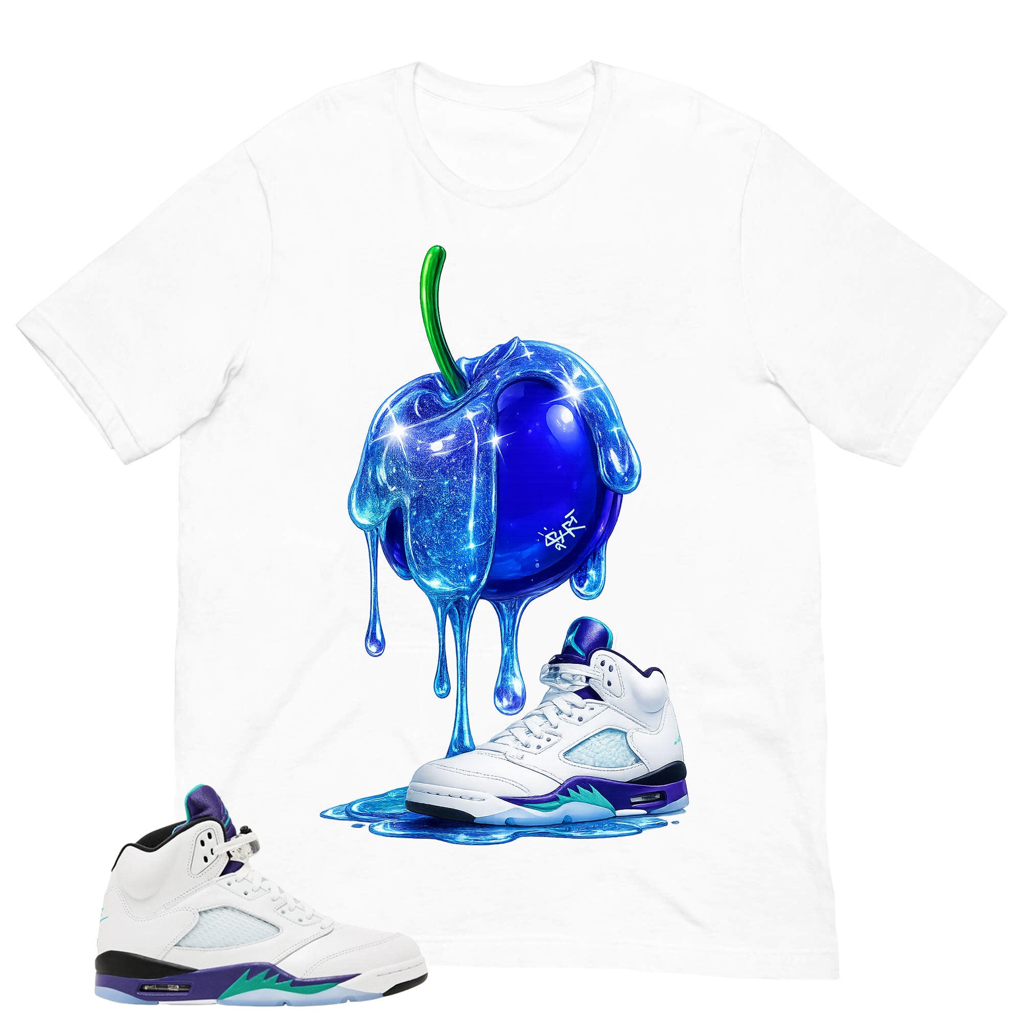 Apple Dripping Shirt - Matching Air Jordan 5 Retro 'Grape' 2025