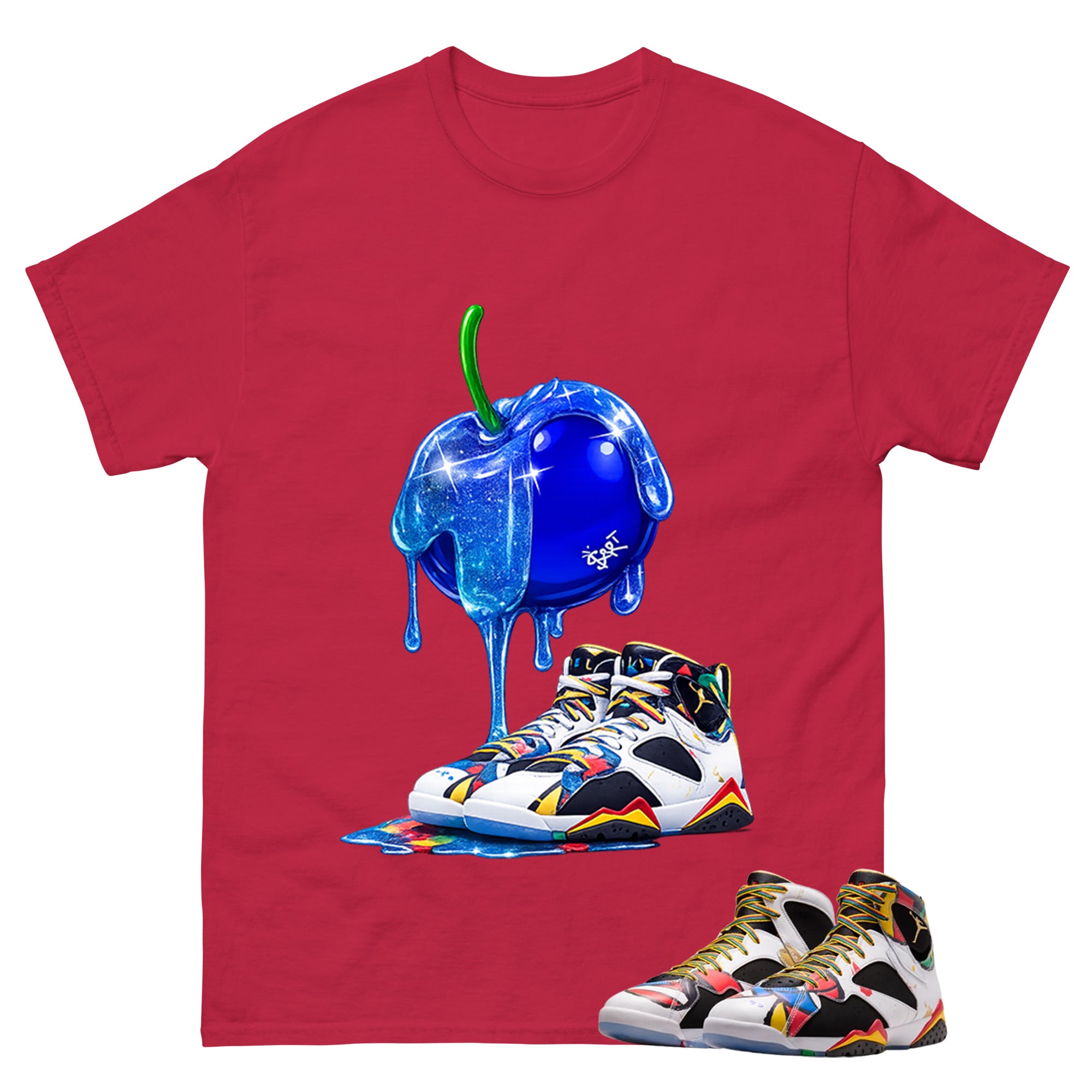 Apple Dripping Graphic Tee, Shirt to Match Air Jordan 7 Miro, Air Jordan 7 Miro Unisex Shirt