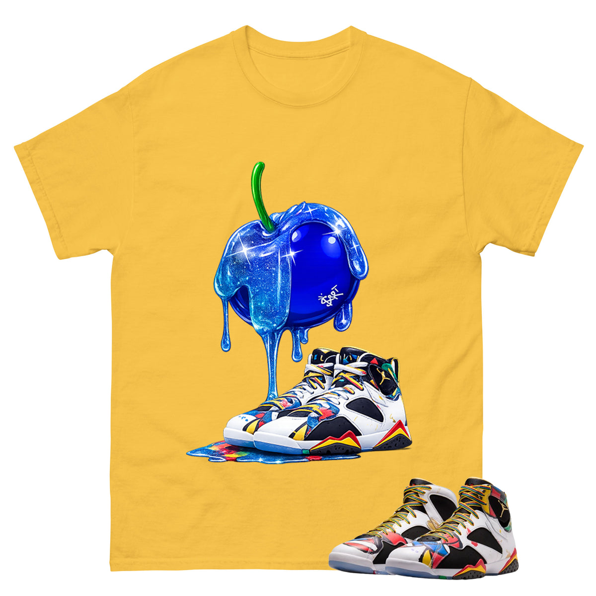 Apple Dripping Graphic Tee, Shirt to Match Air Jordan 7 Miro, Air Jordan 7 Miro Unisex Shirt