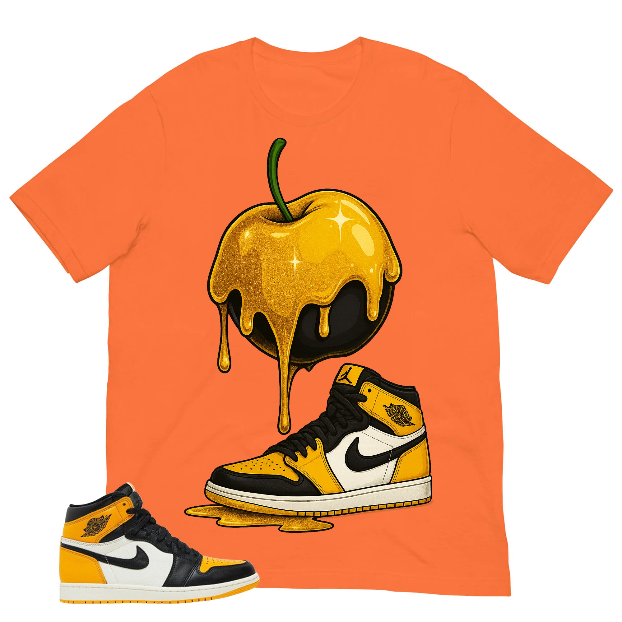 Apple Dripping Sneaker Shirt - Match Air Jordan 1 Yellow Toe
