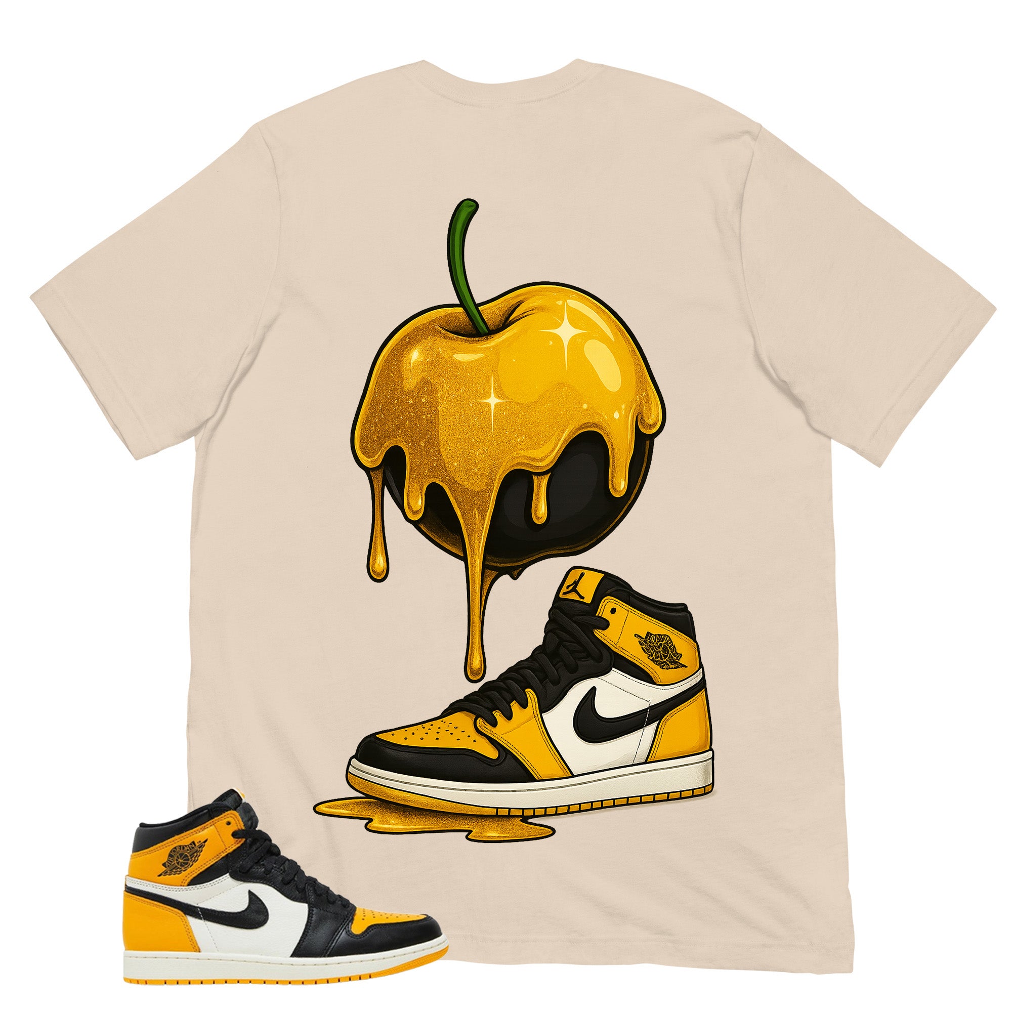Apple Dripping Sneaker Shirt - Match Air Jordan 1 Yellow Toe