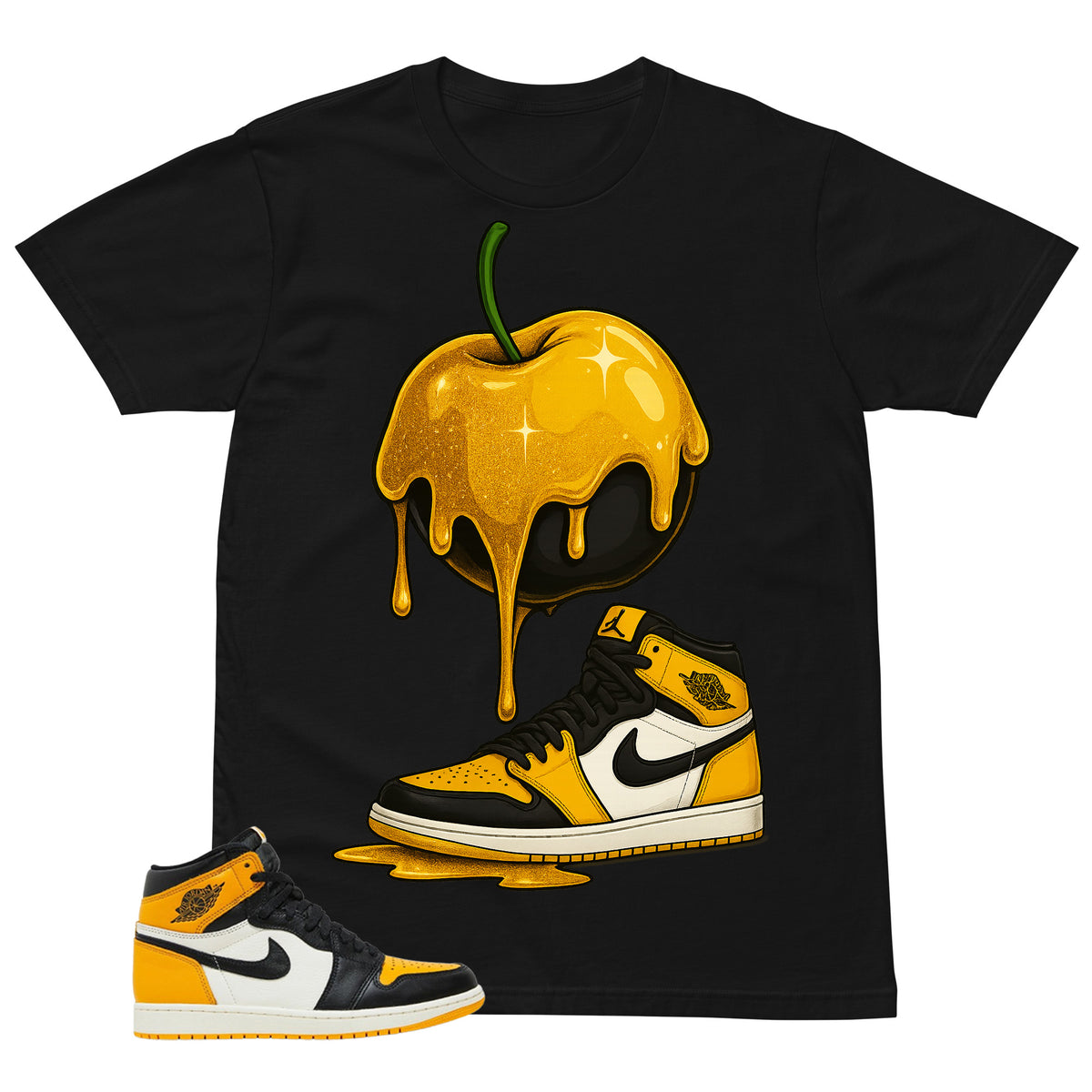 Apple Dripping Sneaker Shirt - Match Air Jordan 1 Yellow Toe