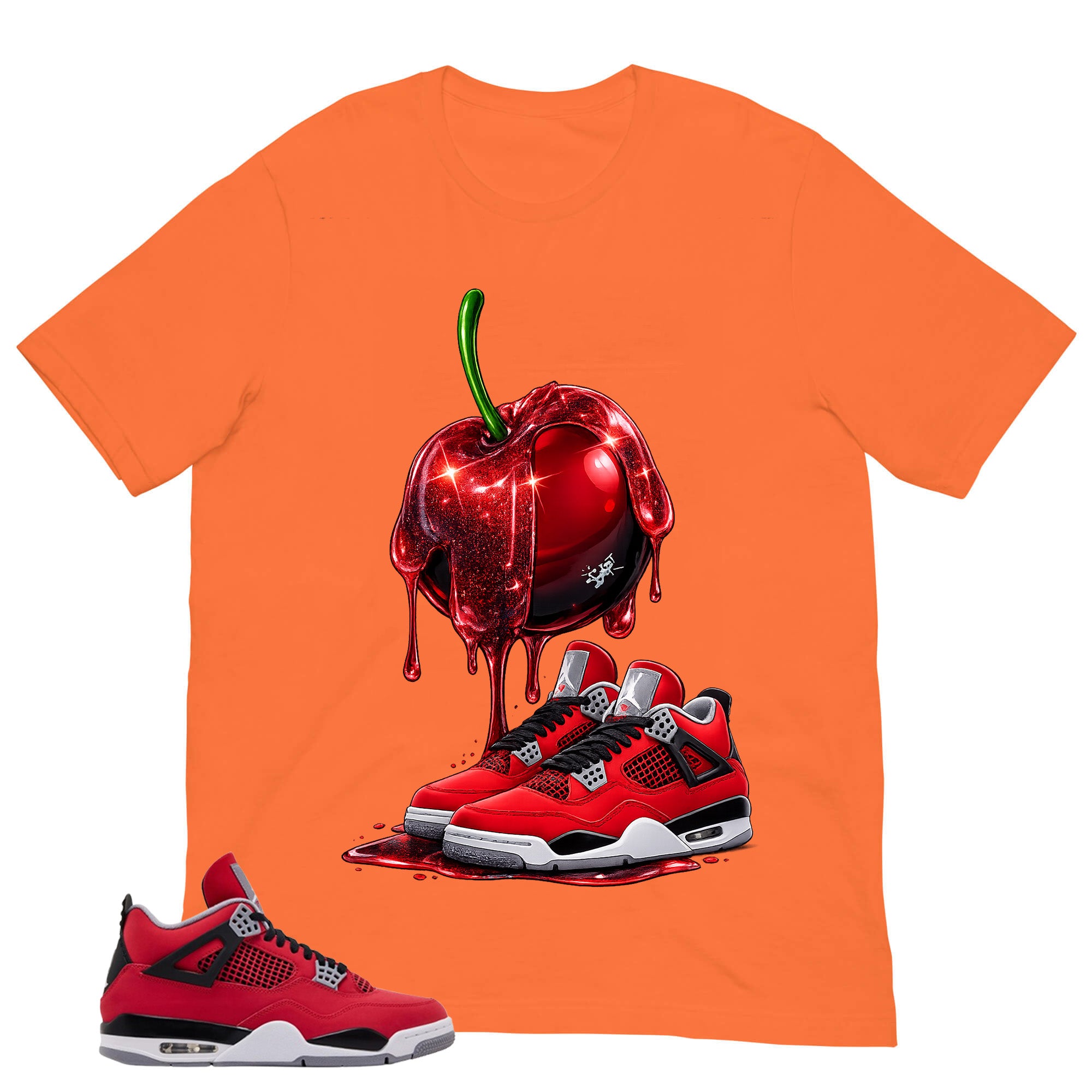 Apple Dripping Sneaker Shirt - Match Air Jordan 4 Toro Bravo