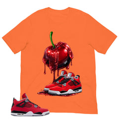 Apple Dripping Sneaker Shirt - Match Air Jordan 4 Toro Bravo