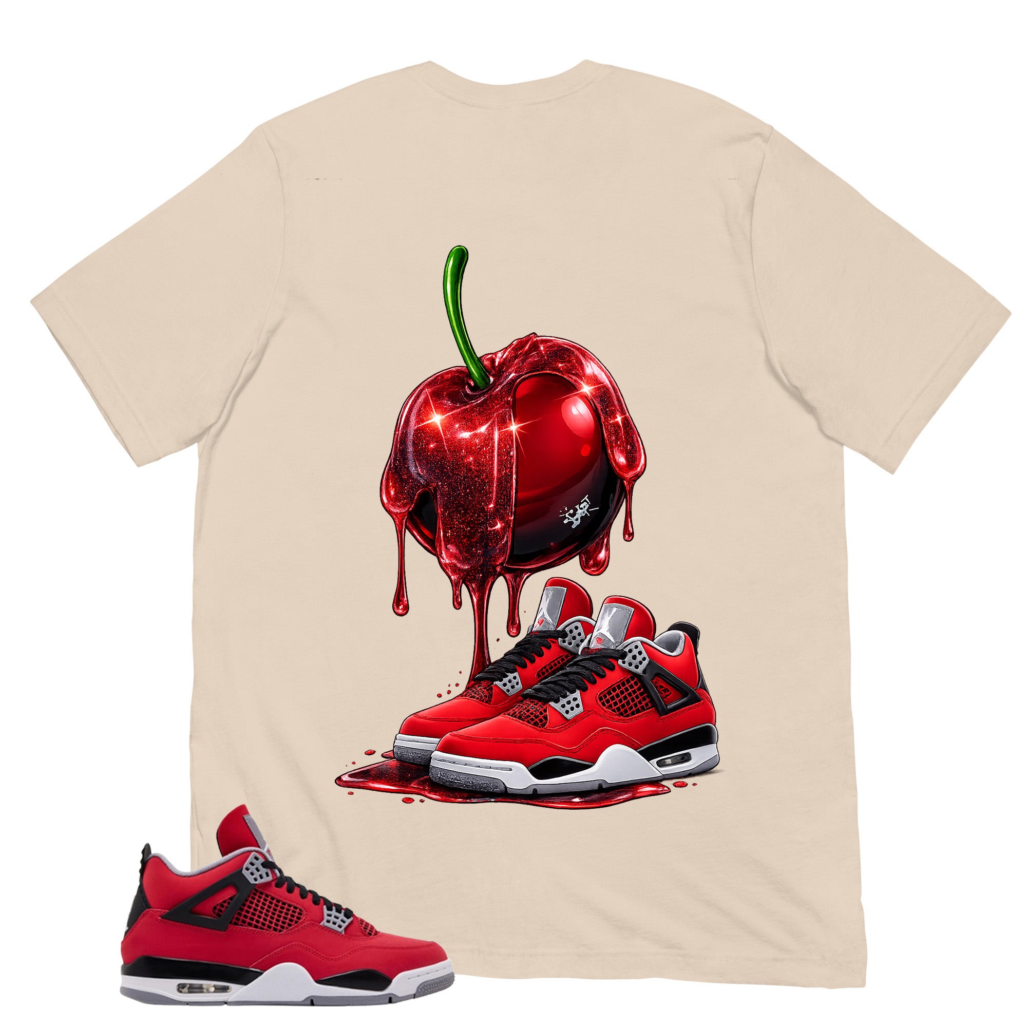 Apple Dripping Sneaker Shirt - Match Air Jordan 4 Toro Bravo