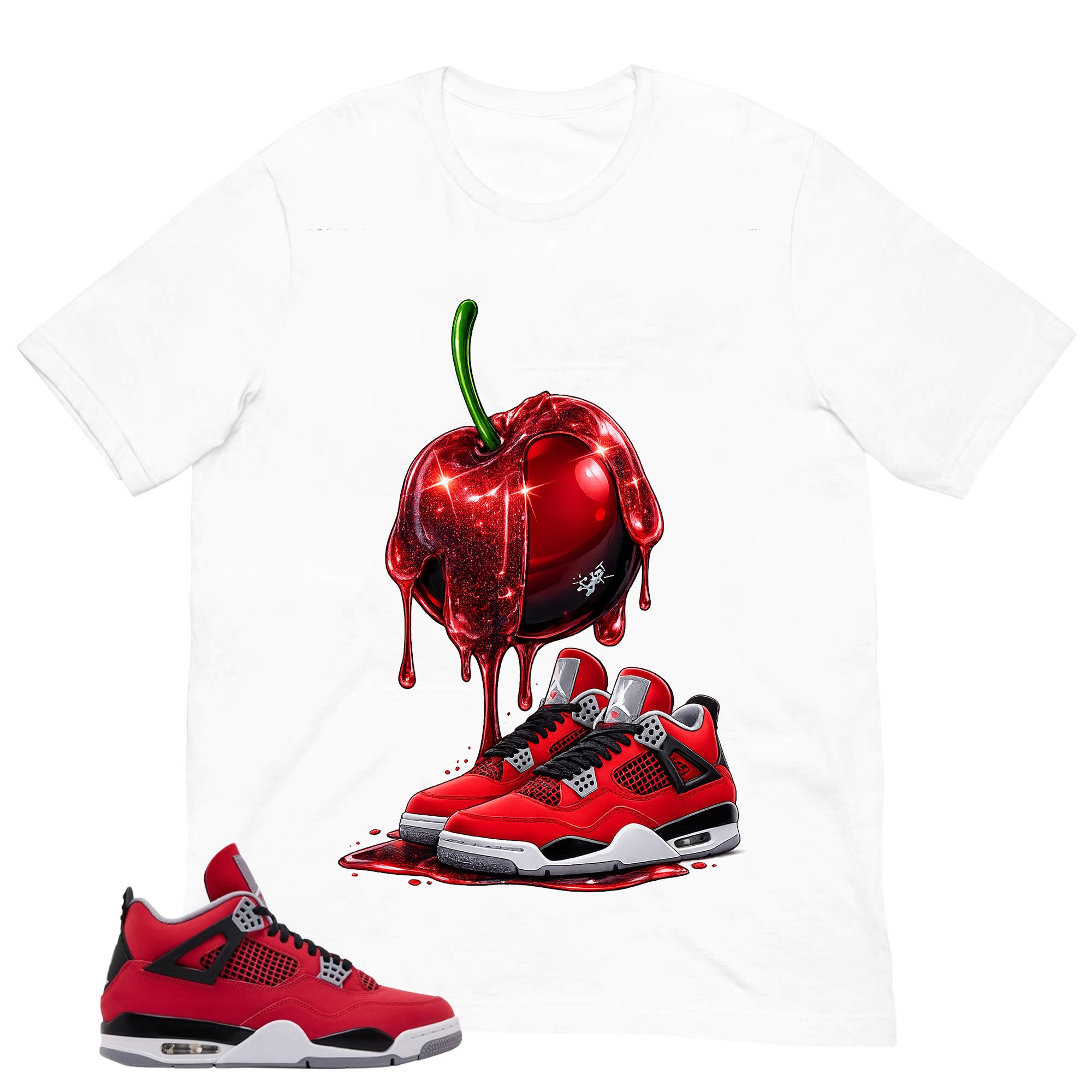 Apple Dripping Sneaker Shirt - Match Air Jordan 4 Toro Bravo