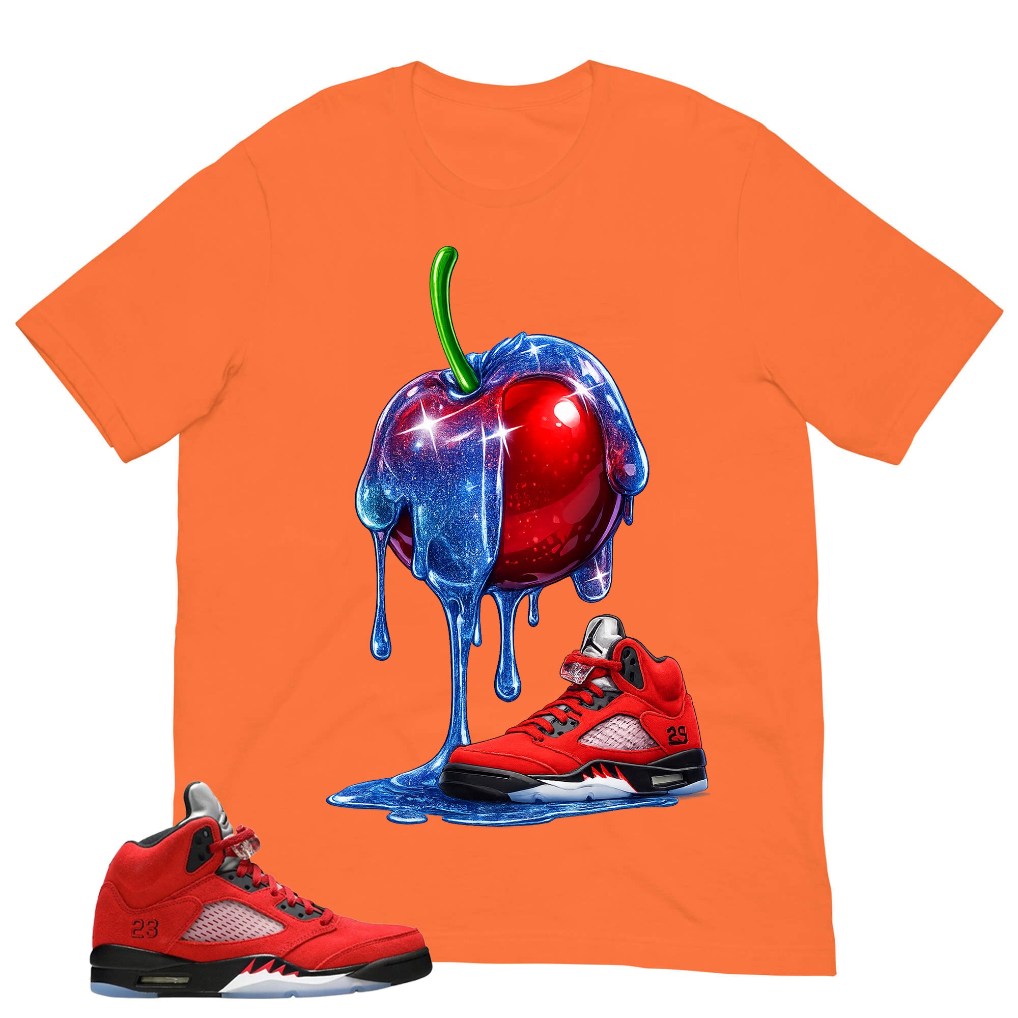 Graphic Tee Apple Dripping on Sneaker Shirt Match 5s Raging Bull