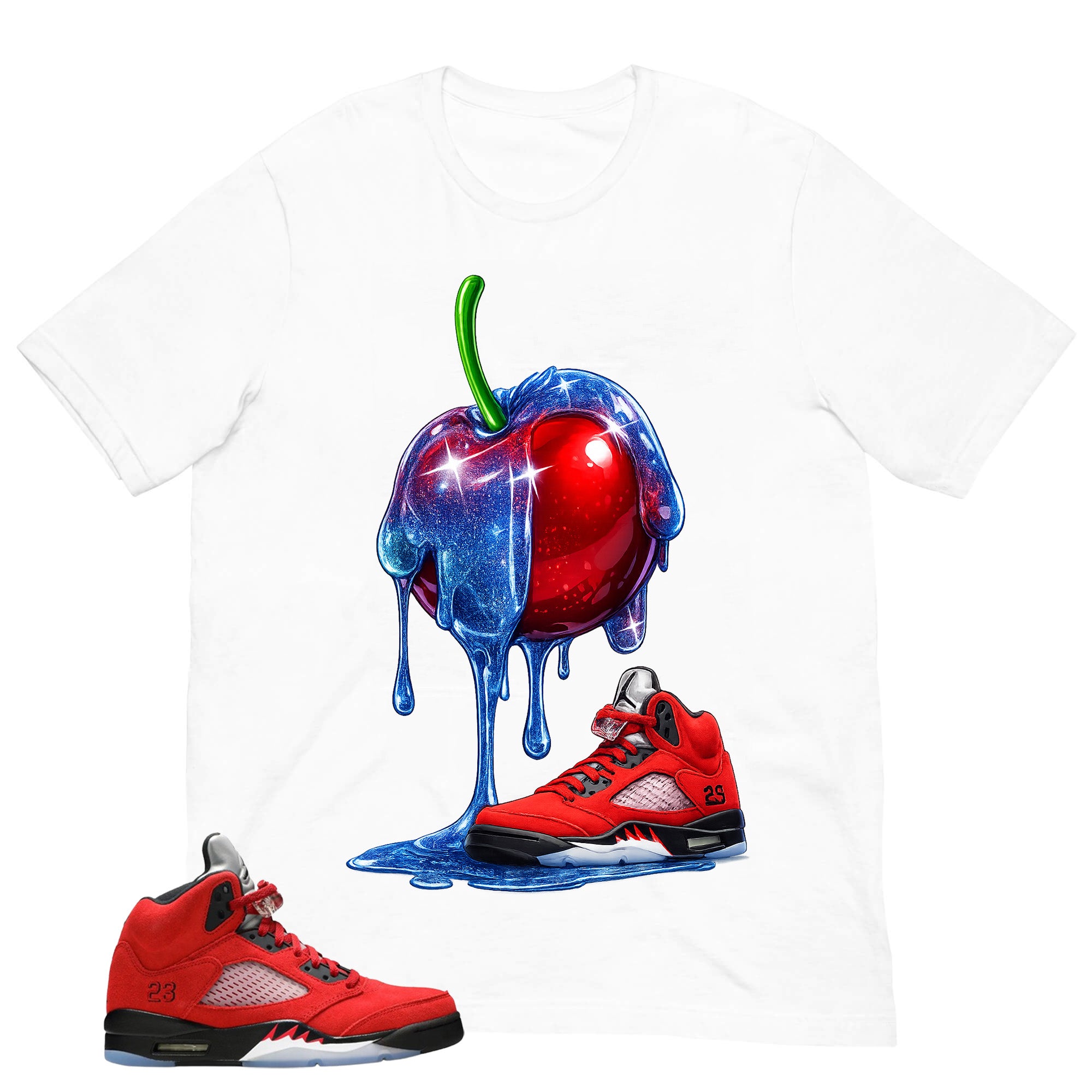 Graphic Tee Apple Dripping on Sneaker Shirt Match 5s Raging Bull