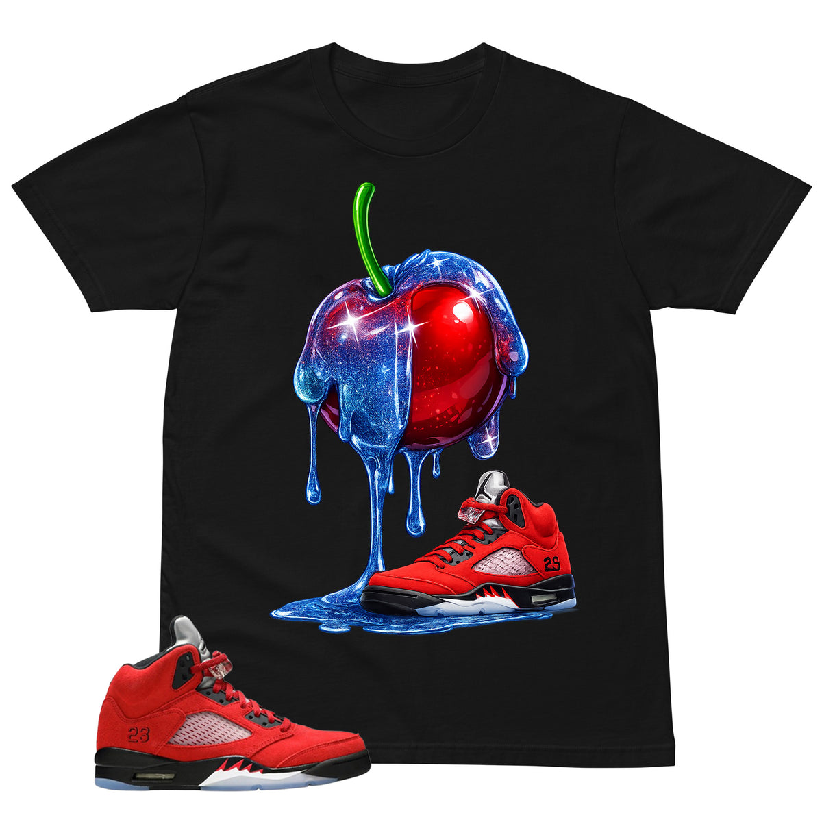 Graphic Tee Apple Dripping on Sneaker Shirt Match 5s Raging Bull