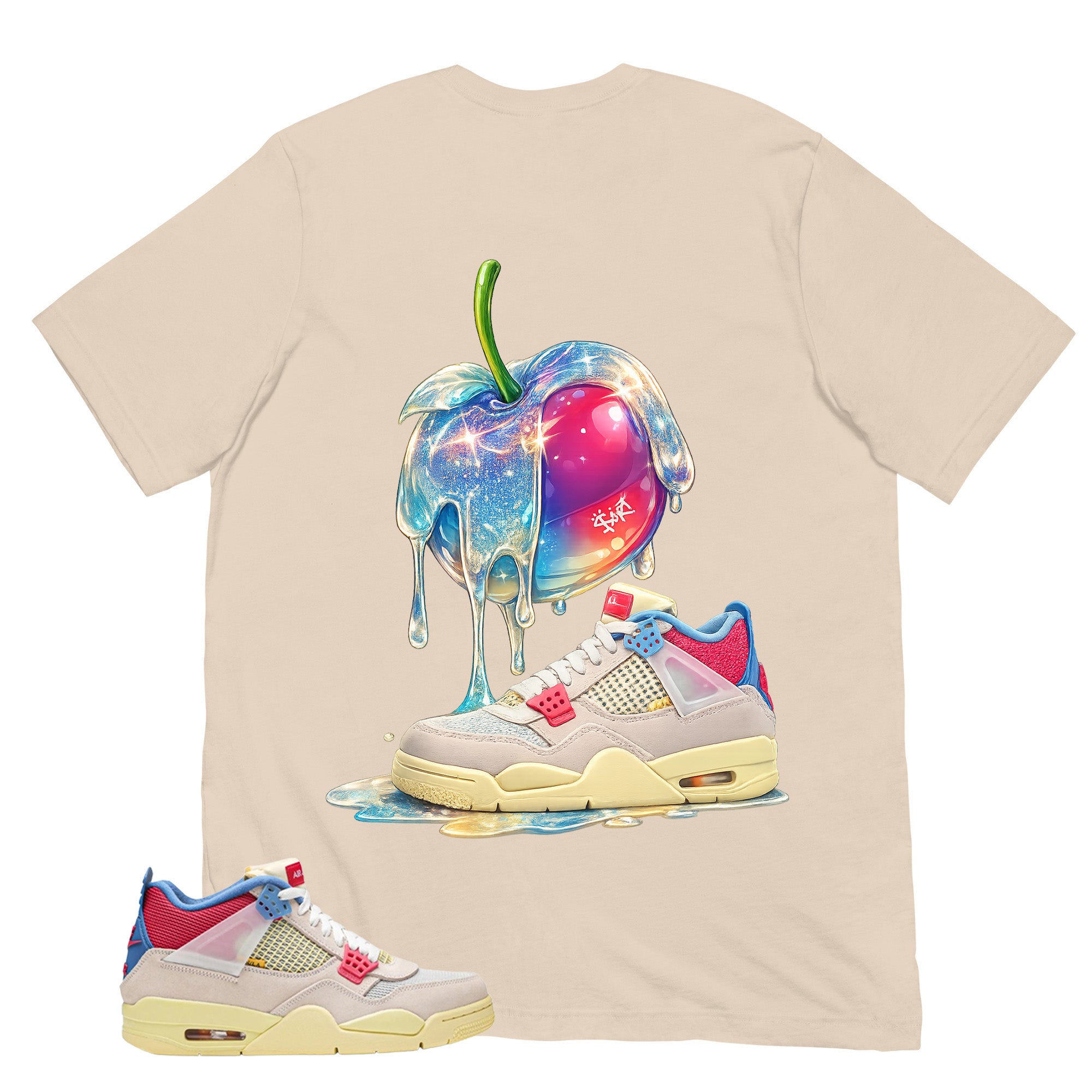 Apple Dripping Sneaker Shirt - Match Union LA x Air Jordan 4 Guava Ice