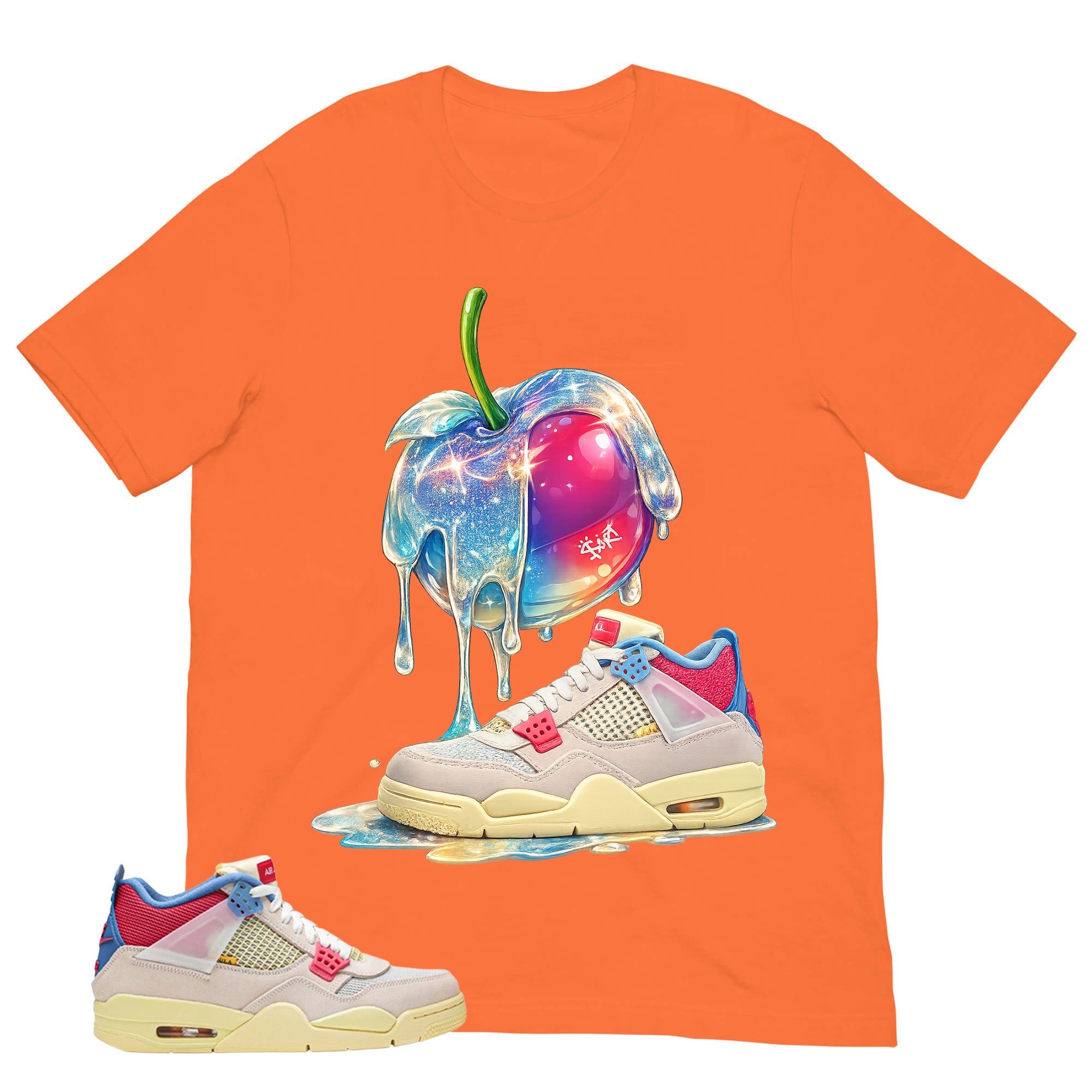 Apple Dripping Sneaker Shirt - Match Union LA x Air Jordan 4 Guava Ice