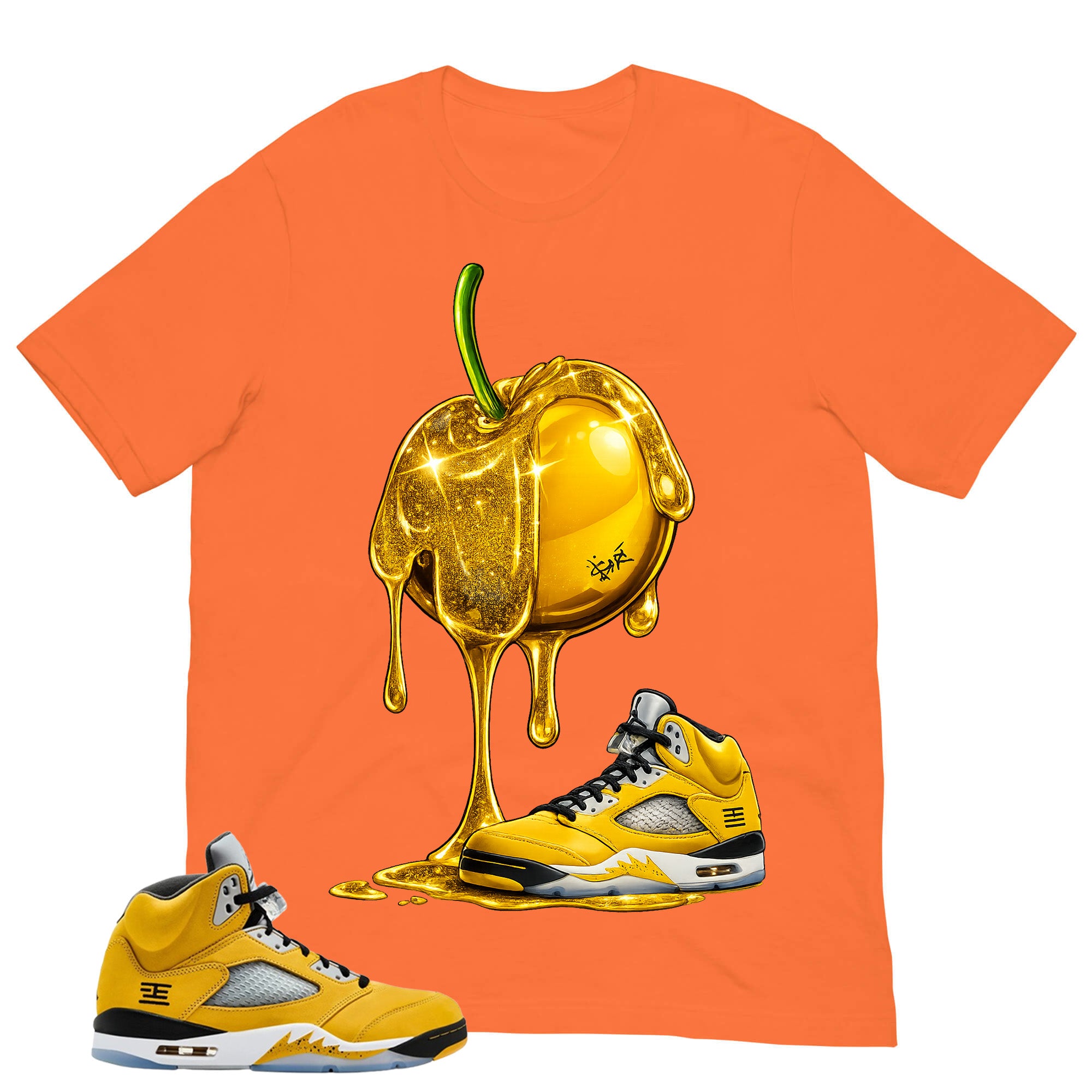 Graphic Tee to Matching T23 Tokyo 5s Apple Dripping Sneaker Shirt