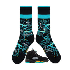 Aqua Socks – Air Jordan 5 Inspired Mid-Calf Unisex Crew Socks
