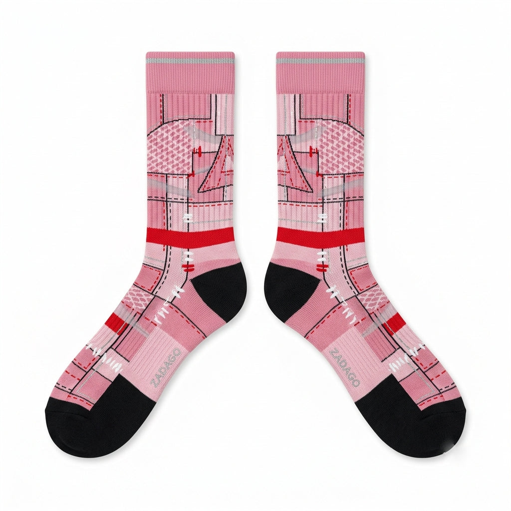 Arctic Pink Sneaker Match Socks – Awake NY x Air Jordan 5 Retro Arctic Pink Inspired Mid-Calf Crew Socks