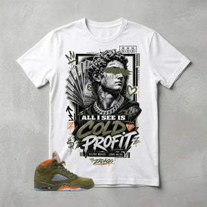 Army Olive 5s Zadago Shirt Cold Profit Graphic