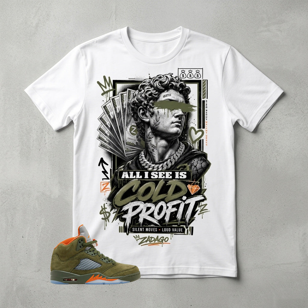 Army Olive 5s Zadago Shirt Cold Profit Graphic