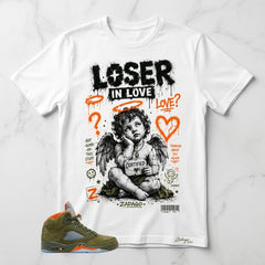 Army Olive 5s Zadago Shirt Loser In Love Graphic