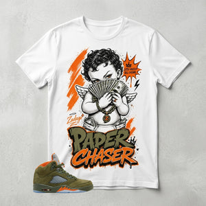 Army Olive 5s Zadago Shirt Paper Chaser Graphic