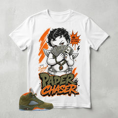 Army Olive 5s Zadago Shirt Paper Chaser Graphic
